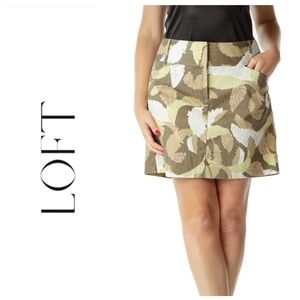 LOFT Women's Leaf Print Mini Skirt Size 10